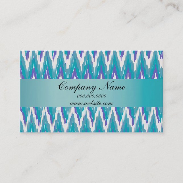 Carte De Visite motif turquoise et Amethyst iKat ZigZag (Devant)