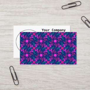 Carte De Visite Motif vectoriel bleu et rose Fuchsia
