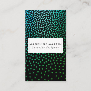 Carte De Visite Motif vert à lunettes métalliques