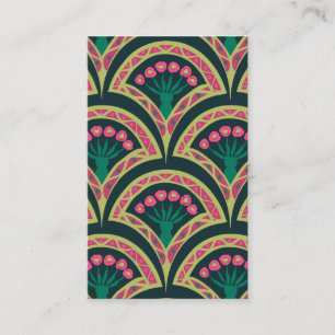 Carte De Visite motif vert en forme de coquille