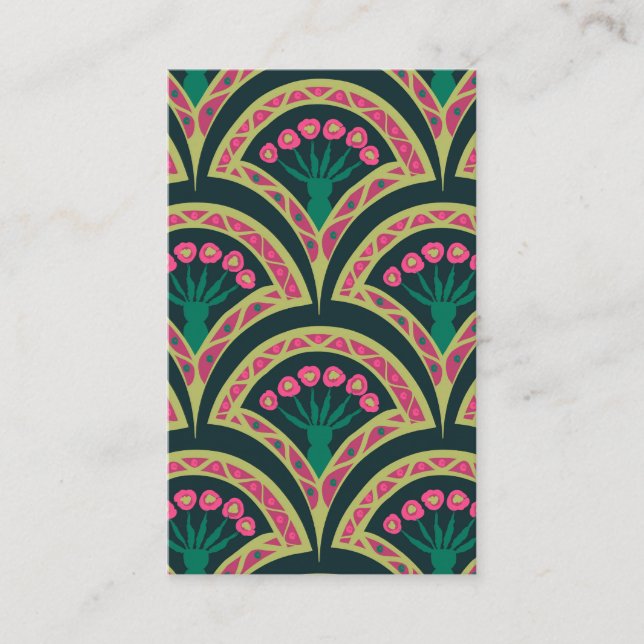 Carte De Visite motif vert en forme de coquille (Devant)