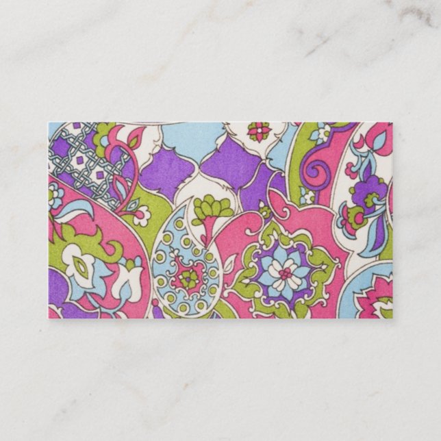 Carte De Visite Motif vintage de Paisley (Devant)