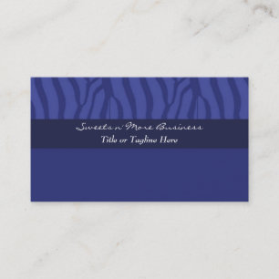 Carte De Visite Motif Zèbre Bleu Royal