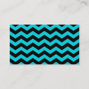 Carte De Visite Motif Zig Zag Aqua et Noir