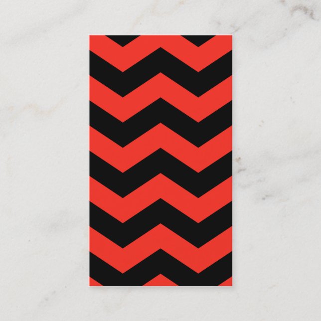 Carte De Visite Motif Zig Zag Rouge et Noir (Devant)