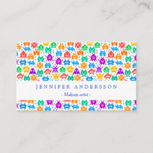 Carte De Visite Motifs de monstres pixelisés colorés mignons
