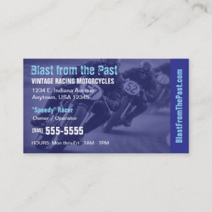 Carte De Visite Moto de course vintage Sport automobile classiqu