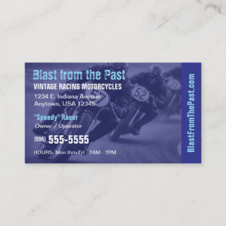 Carte De Visite Moto de course vintage | Sport automobile classiqu