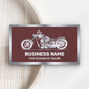 Carte De Visite Moto-moto en cuir Brown