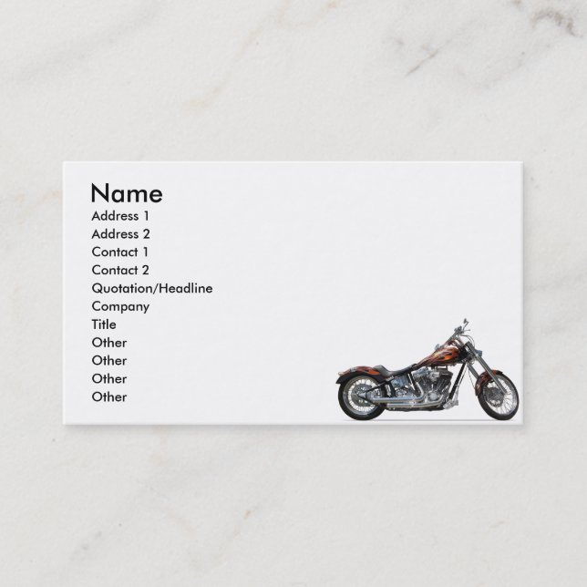 Carte De Visite Moto personnalisé (Devant)