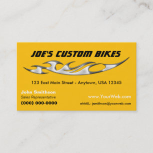 Carte De Visite Moto personnalisée Magasin de vélos personnalisé