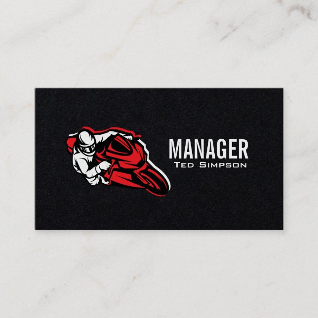 Carte De Visite Moto Sports Motorcycle Racing Team Manager (Devant)