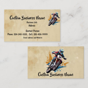 Carte De Visite Motocross Motorcycle sur mesure