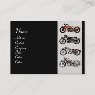Carte De Visite MOTOCYCLES vintages rouge blanc gris noir