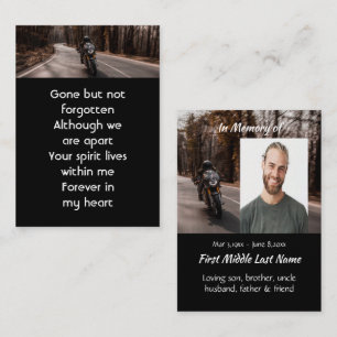 Carte De Visite Motocycliste de moto personnalisé de photo de souv
