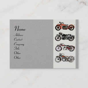 Carte De Visite MOTORCYCLES vintages Papier rouge gris noir