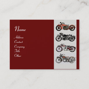 Carte De Visite MOTOS ANCIENNES rouge blanc gris
