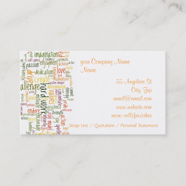 Carte De Visite Mots de motivation #2 (Devant)