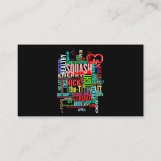 Carte De Visite Mots de squash Glossaire Joueur de squash Travail 