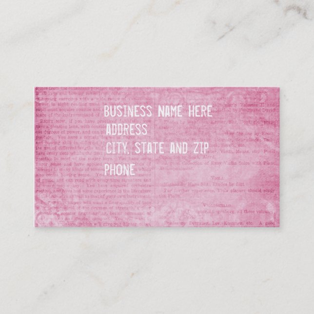 Carte De Visite Mots écrits (Devant)