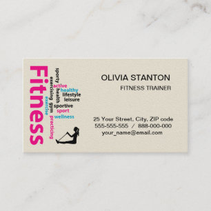 Carte De Visite Mots fitness