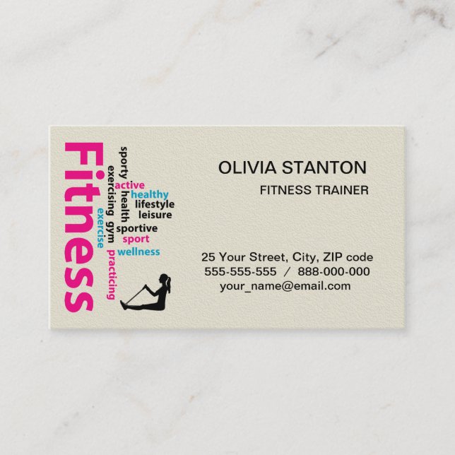 Carte De Visite Mots fitness (Devant)