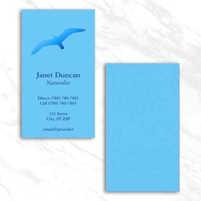 Carte De Visite Mouette Volante Ciel Bleu (Flying Gull Business Card)