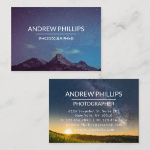 Carte De Visite Mountain Starry Silhouette Sunrise Custom Business