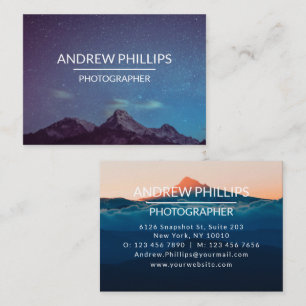 Carte De Visite Mountain Starry Silhouette Sunrise Custom Business