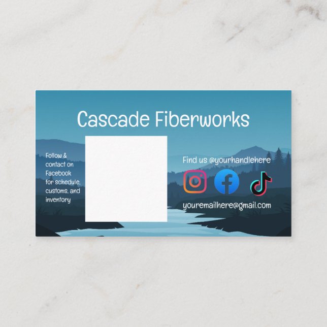 Carte De Visite Mountains Crochet Hook small business cards (Dos)