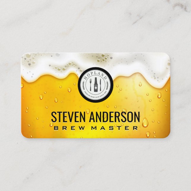 Carte De Visite Mousse de bière déborde | Restaurant (Devant)