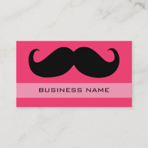 Carte De Visite Moustache drôle et rose chaud clair