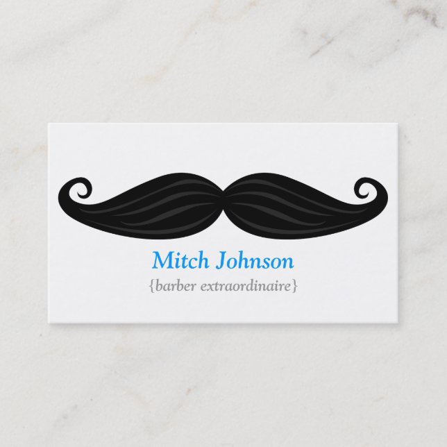 Carte De Visite Moustache noire Bizcard (Devant)