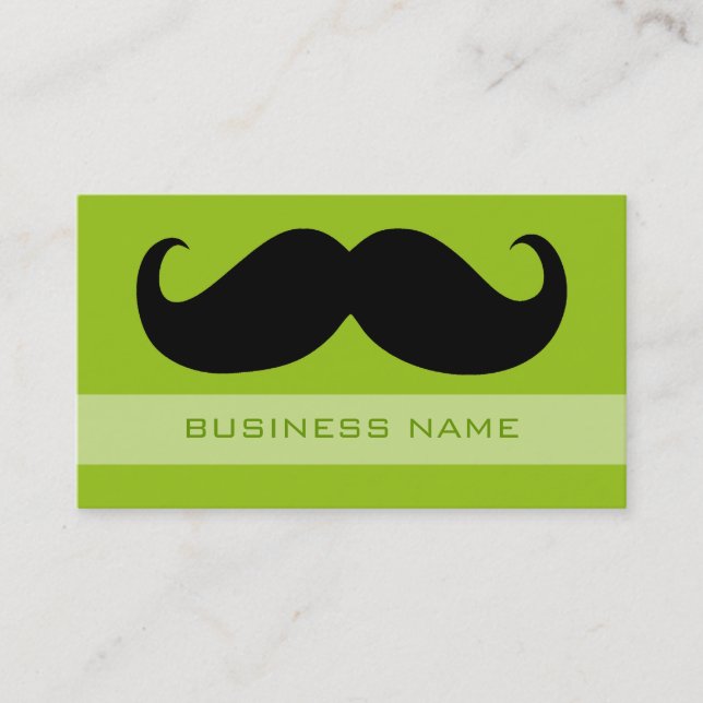 Carte De Visite Moustache noire drôle et citron vert simple (Devant)