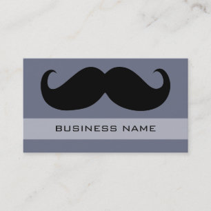 Carte De Visite Moustache noire drôle et gris clair