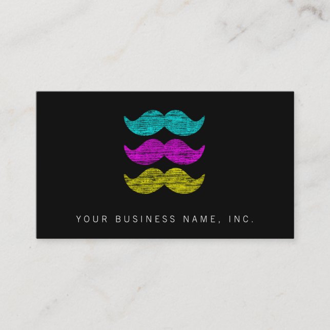 Carte De Visite Moustaches de CMY (style d'impression (Devant)