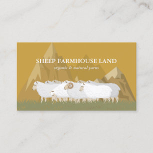 Carte De Visite Mouton de la ferme de montagne de la nature jaune