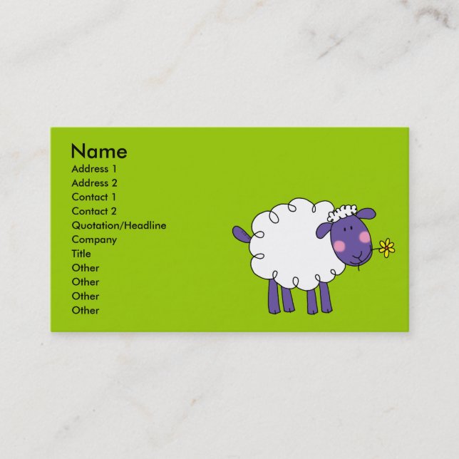 Carte De Visite Moutons laineux (Devant)