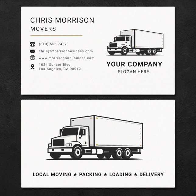 Carte De Visite Movers Truck Service (Créateur téléchargé)