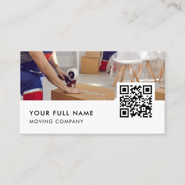 Carte De Visite Moving Company QR Code Entreprise moderne (Devant)