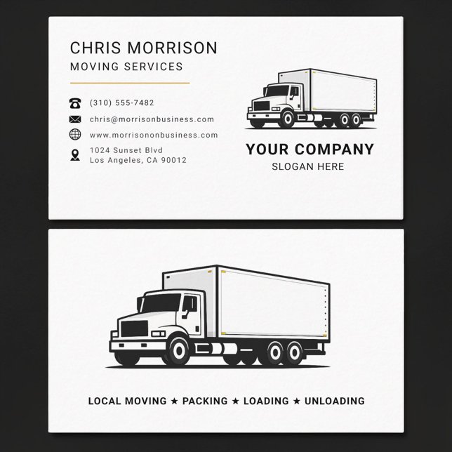 Carte De Visite Moving Services Truck  (Créateur téléchargé)