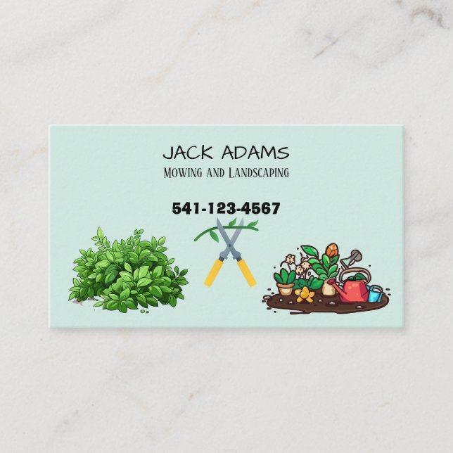 Carte De Visite Mowing and Landscaping Business Card (Devant)