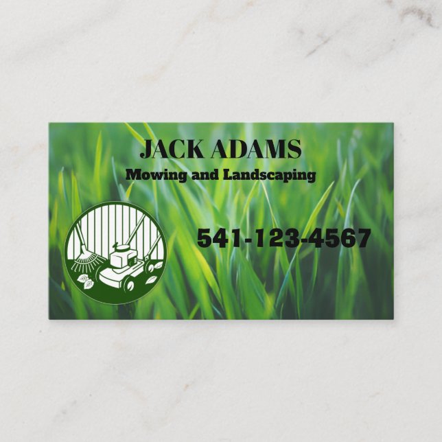 Carte De Visite Mowing and Landscaping Business Card (Devant)