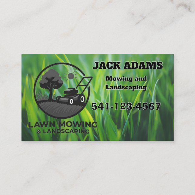 Carte De Visite Mowing and Landscaping Business Card (Devant)