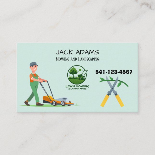 Carte De Visite Mowing and Landscaping Business Card (Devant)