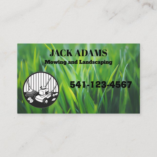 Carte De Visite Mowing and Landscaping Business Card (Devant)