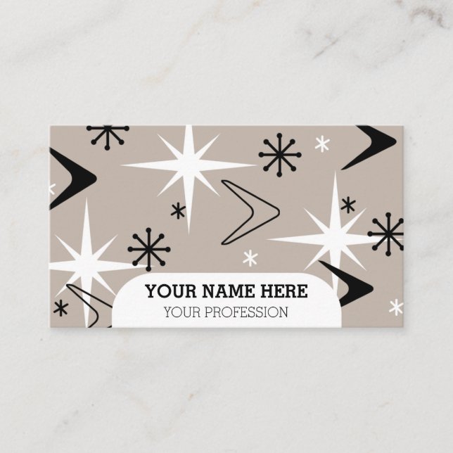 Carte De Visite Moyen Siècle moderne Boomerangs Taupe (Devant)