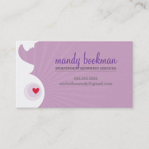 Carte De Visite MOYENNE FEMME DOULA CARD ventre enceinte coeur pou