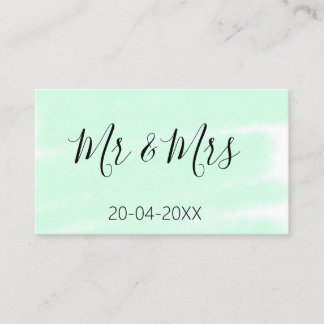 Carte De Visite Mr & Mrs add family name date year wedding favor g