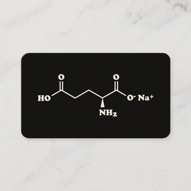 Carte De Visite MSG Monosodium Glutamate Molecule Formule chimique (Devant)